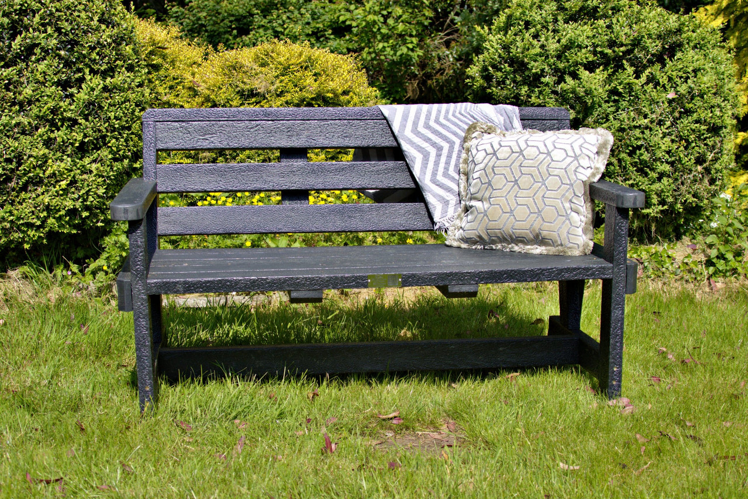Sustainable recycled plastic outdoor furniture bench by DCW Polymers durable long-lasting - Falmouth