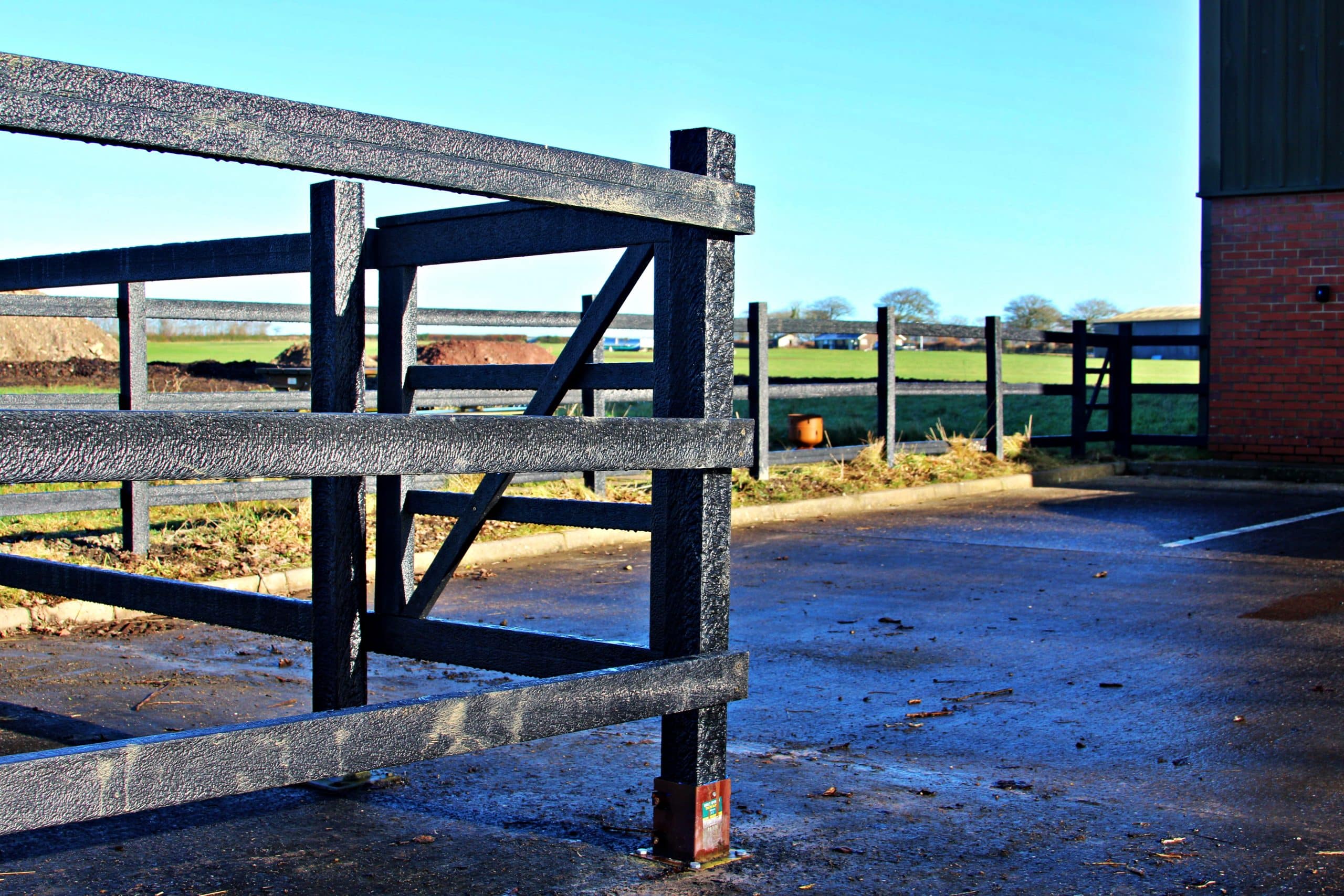 Sustainable post and rail fencing installed at Devon Air Ambulance