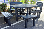 Wellington picnic bench with all 4 seat options.