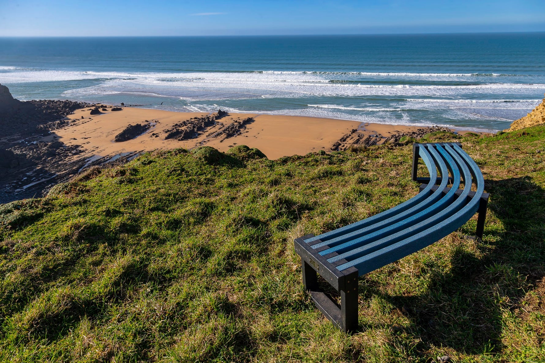 Recycled plastic sustainable Atlantic bench in partnership with Ocean Recovery Project