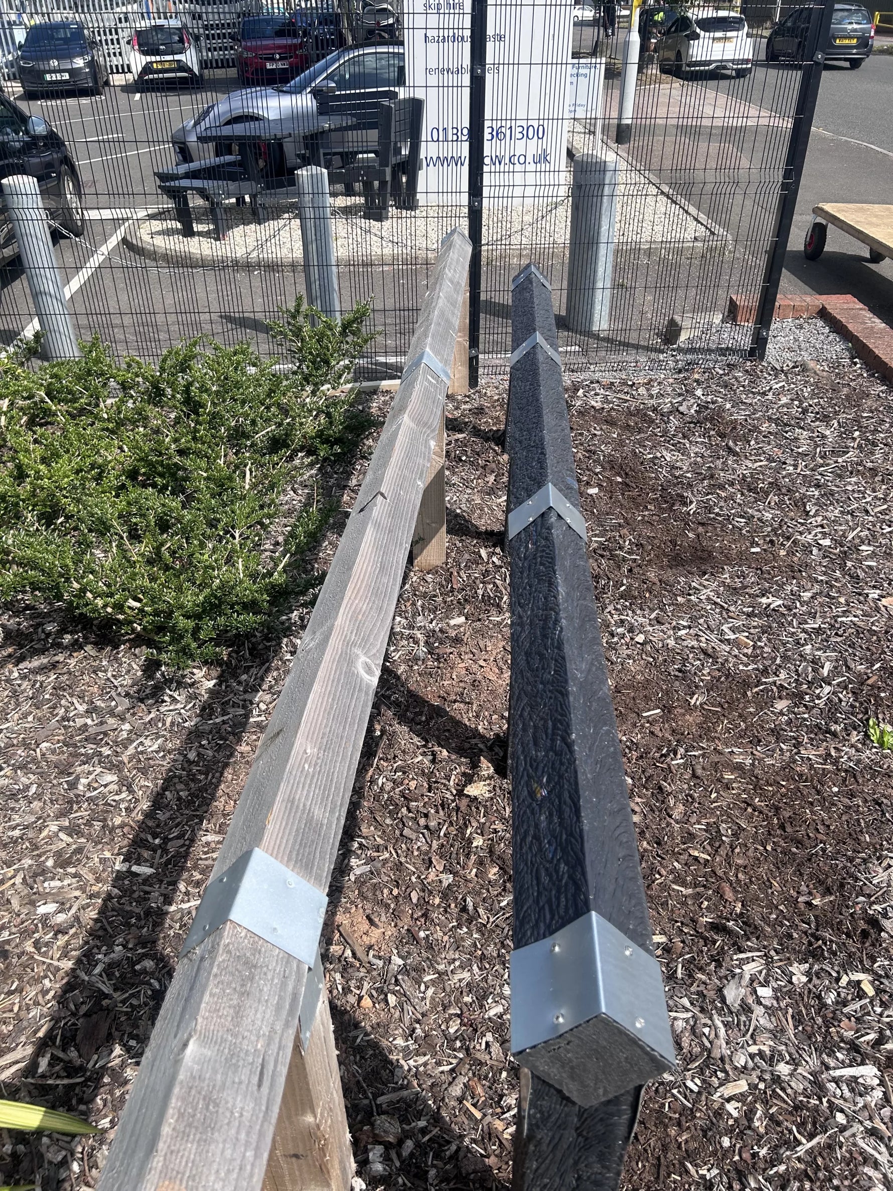 Knee Rail fencing made from 100% recycled plastic 90mm x 90mm posts sustainable maintenance-free