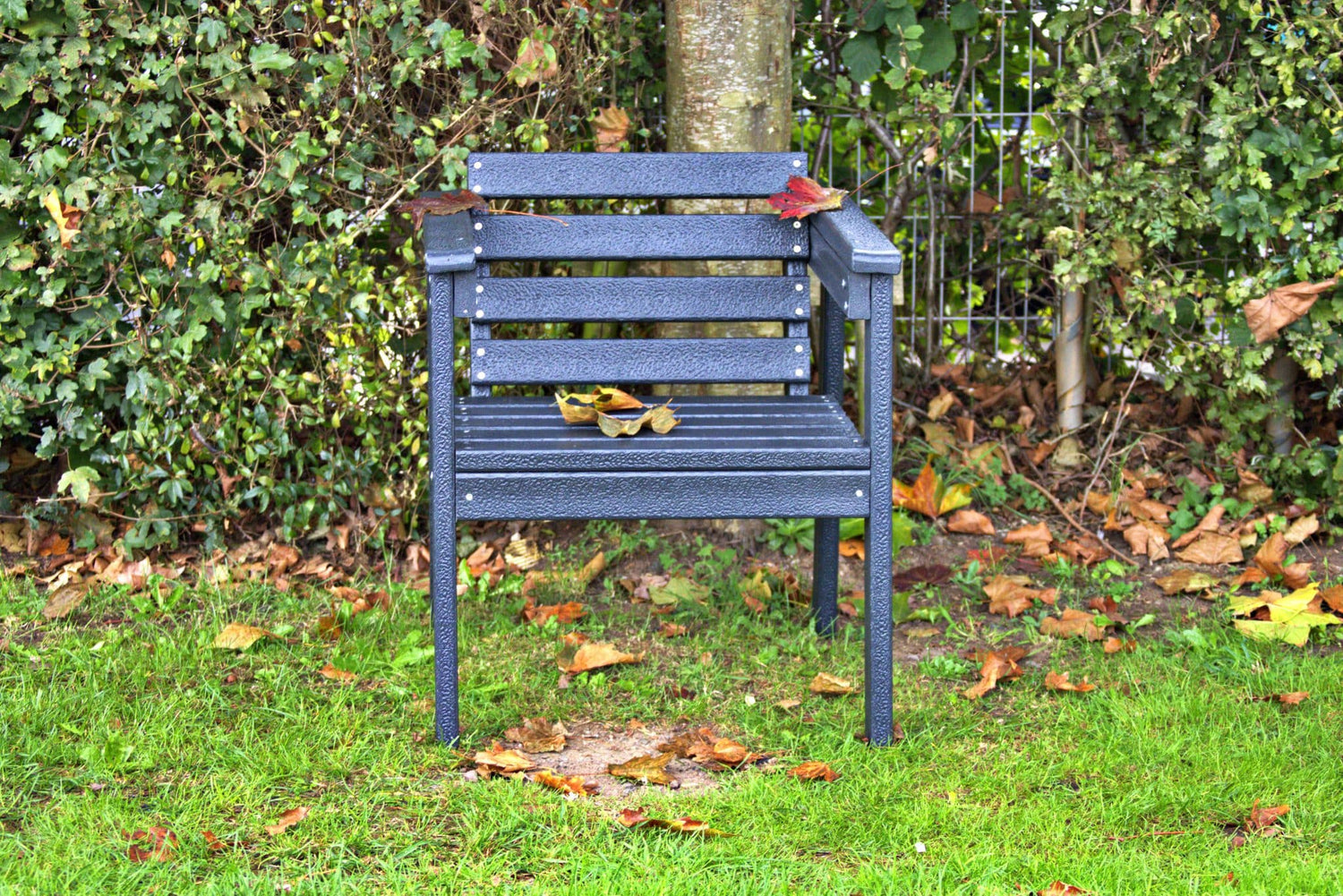 Recycled Plastic Garden Chair | 600mm Seat Width | Black | Sustainable & Comfortable