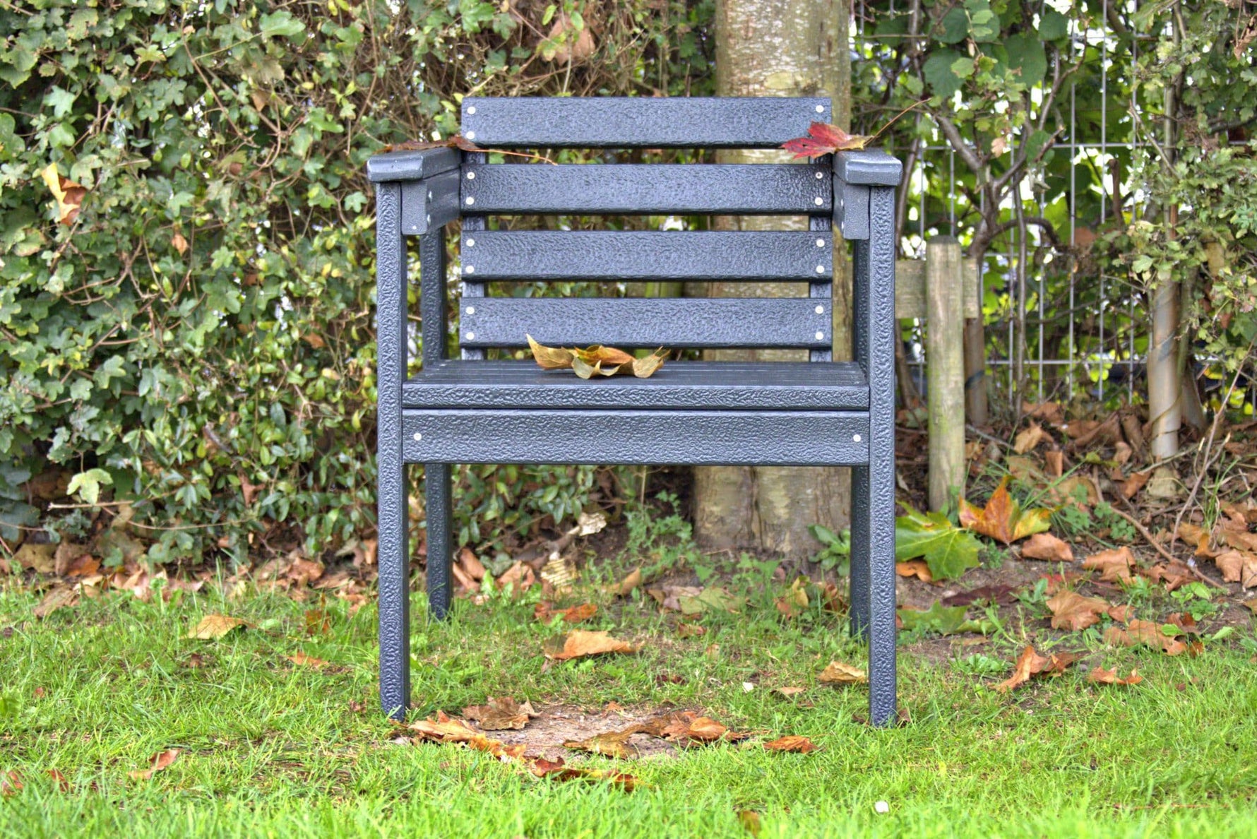 Recycled Plastic Garden Chair | 600mm Seat Width | Black | Sustainable & Comfortable