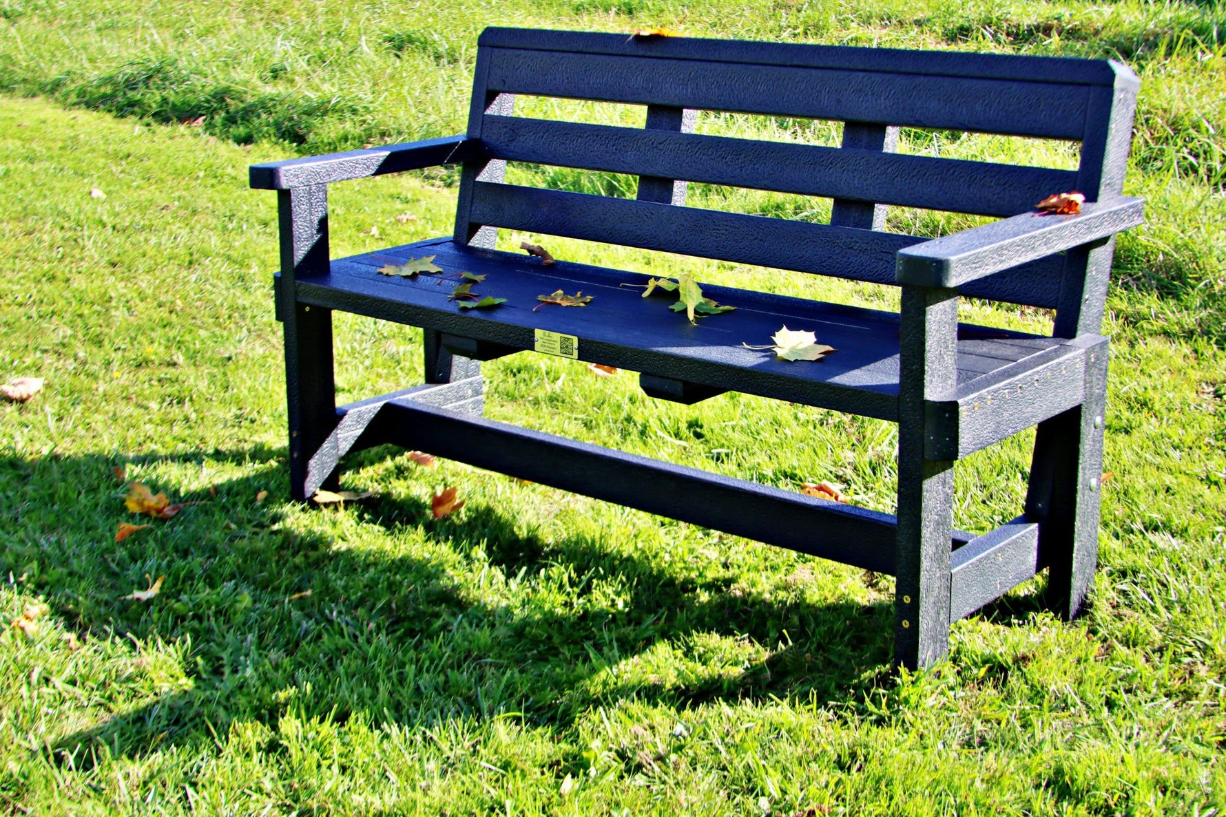 Sustainable recycled plastic outdoor furniture bench by DCW Polymers durable long-lasting - Falmouth
