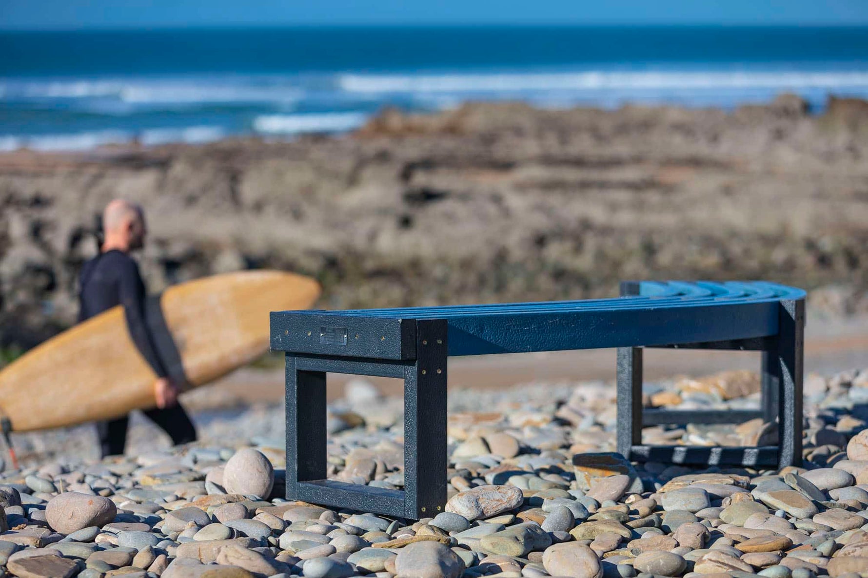 Recycled plastic sustainable Atlantic bench in partnership with Ocean Recovery Project