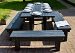 Padstow large luxury outdoor dining set handmade from recycled plastic, sustainable and durable