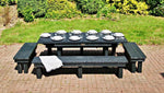 Padstow large luxury outdoor dining set handmade from recycled plastic, sustainable and durable
